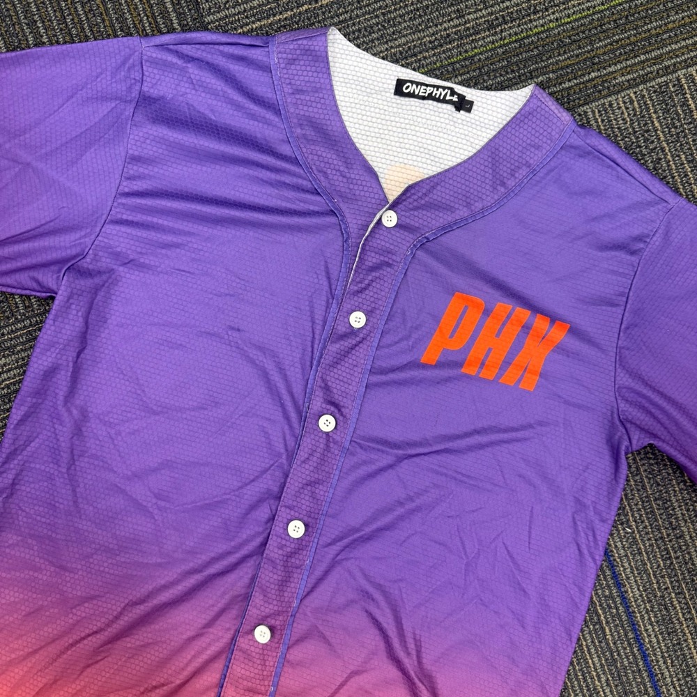 Onephyle PHX Phoenix‎ Suns BOOK #1 Jersey Mens Large Purple Orange